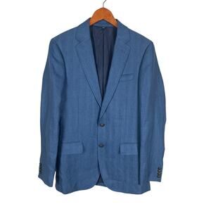 J.Crew Thompson University Blazer Linen Herringbone Blue Men's Size 36R NEW